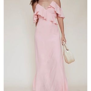 LPA Revolve NWOT Ruffle Maxi Dress Pink Medium